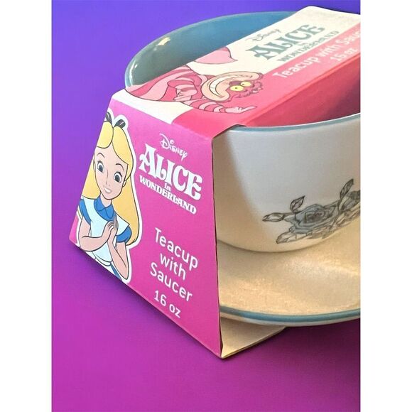 Disney Alice in Wonderland 16oz Jumbo Teacup & Saucer Set Party Essential NEW - Picture 5 of 8